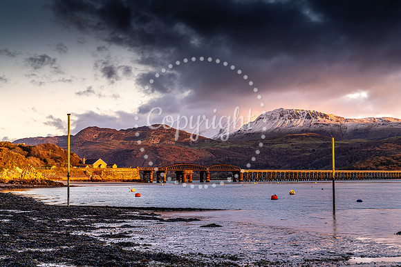 Sunset on  Barmouth Bridge